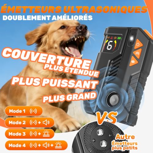 Detalle de Holercoco Anti Aboiement Chien Ultrason Puissant AI, 2 Émetteur Ultrason Renforcé