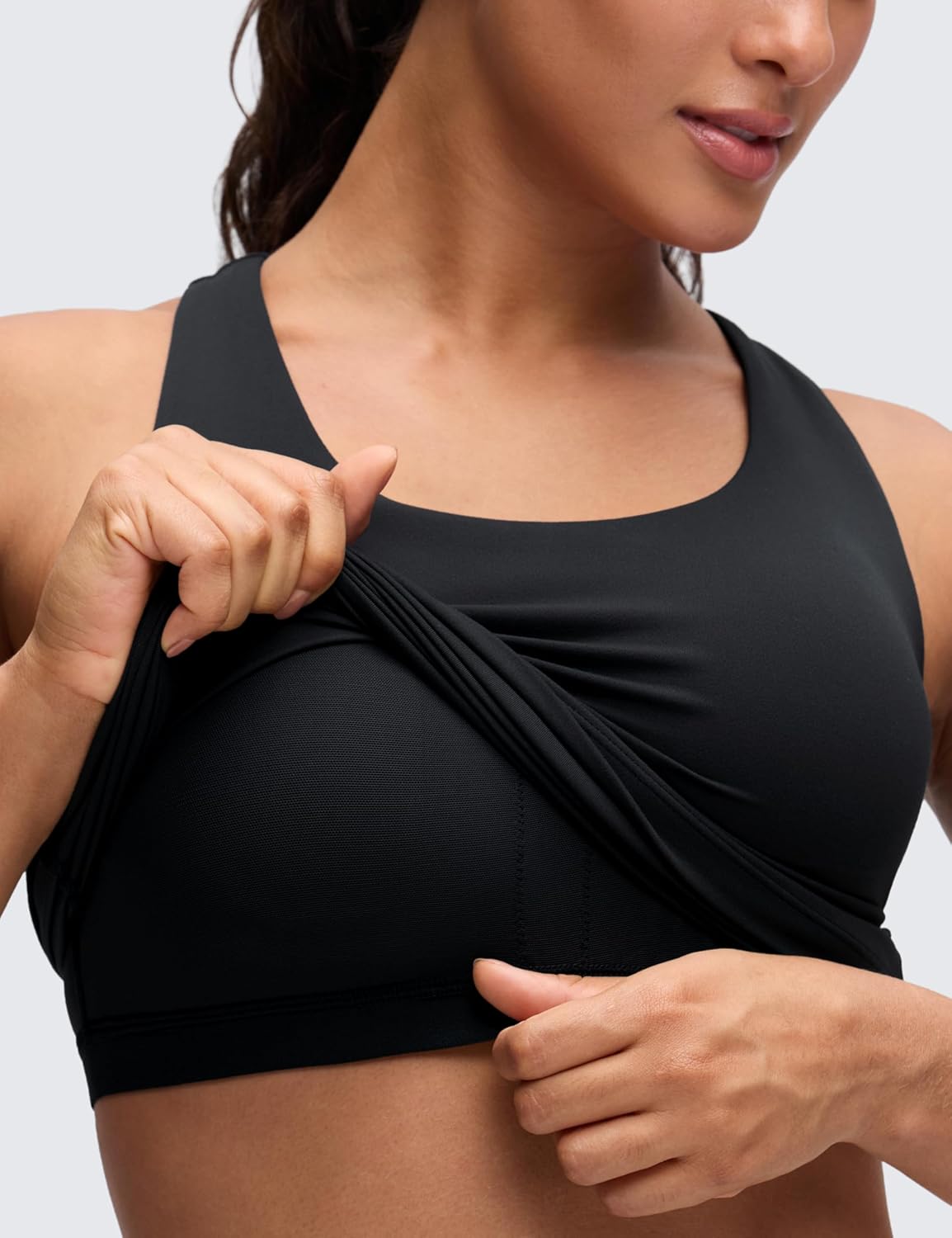 Thumbnail 2 de CRZ YOGA Women's Butterluxe Tank with Built-in Bra Racerback – Longline Crew Neck
