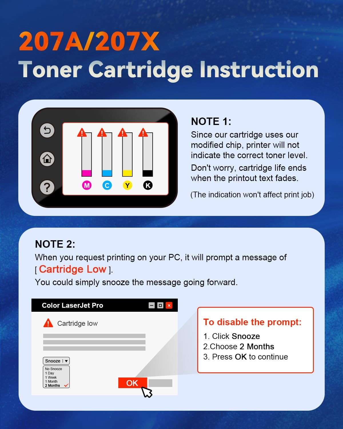 Thumbnail 6 de Toner 207A con Chip Compatibile per HP Color LaserJet Pro MFP M283/M255 – HP 207A Nero (W2210A) con chip riciclato