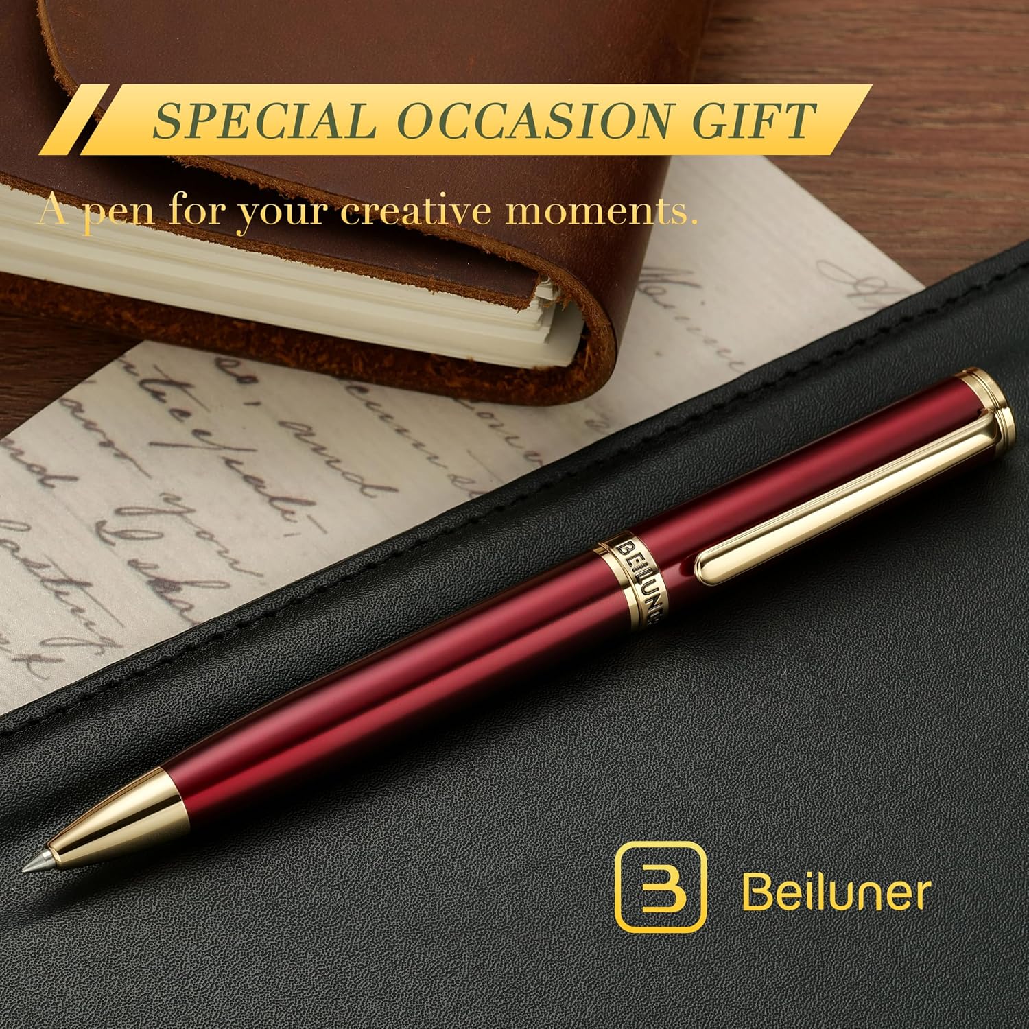Detalle 2 de BEILUNER penna a gel laccata oro 24K