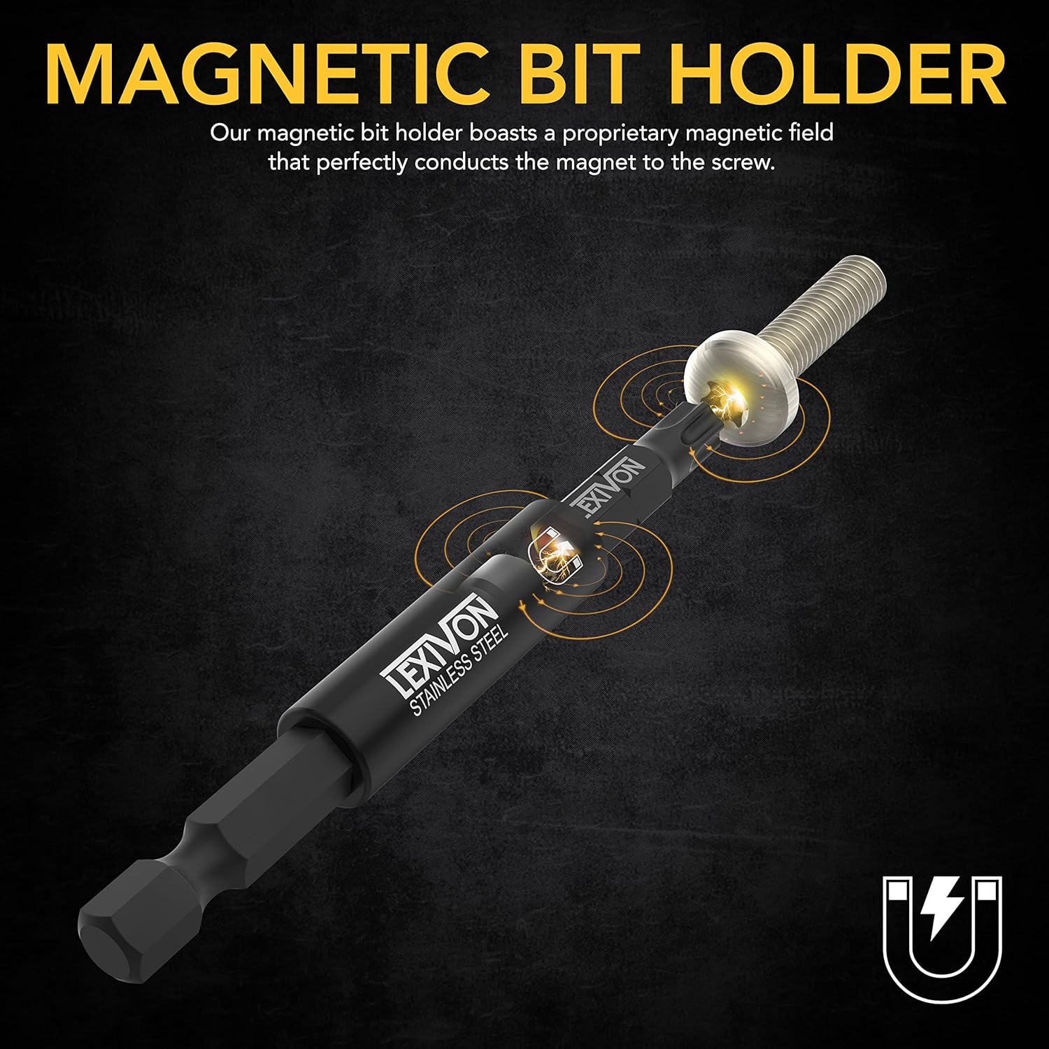 Thumbnail 1 de LEXIVON Impact Stecknuss-Adapter Set (4-teilig) mit Magnetic Bit-Halter: 1/4", 3/8" und 1/2" Drive auf 1/4" Hex Schaft