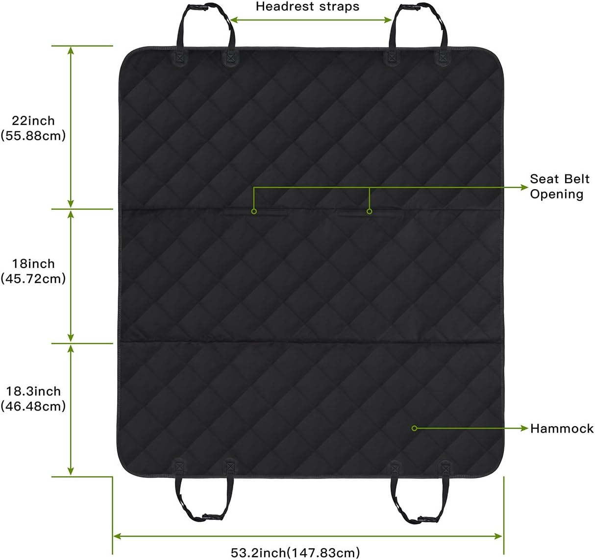 Thumbnail 2 de SHINE HAI Dog Car Seat Cover: Waterproof, Scratch‑Proof, Non‑Slip Back Seat Cover with Hammock Fit