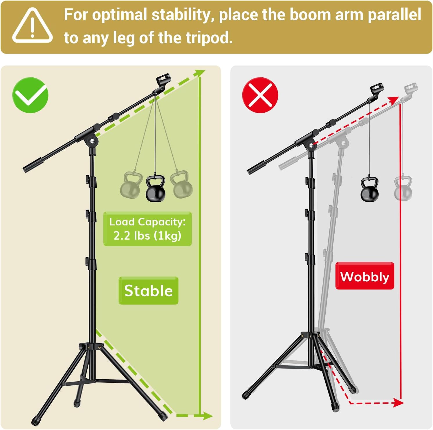 Thumbnail 6 de TONOR T35 23068 Microphone Stand with Adjustable Boom Arm and Tablet Holder