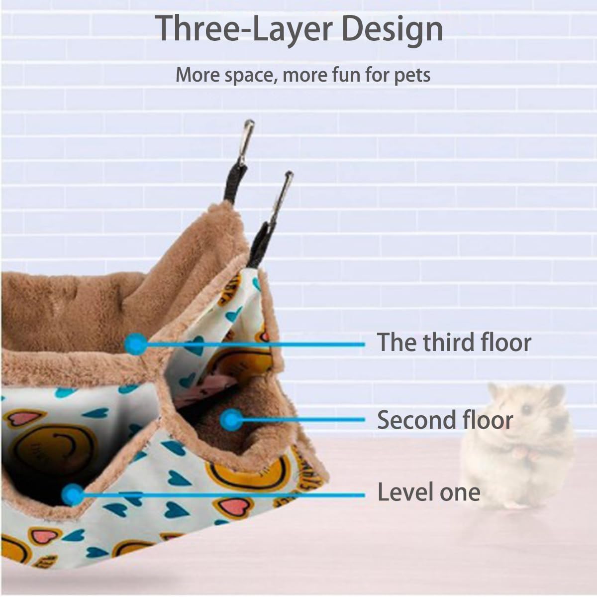 Detalle de ZYYRSS 3-Layer Pet Cage Hammock for small animals