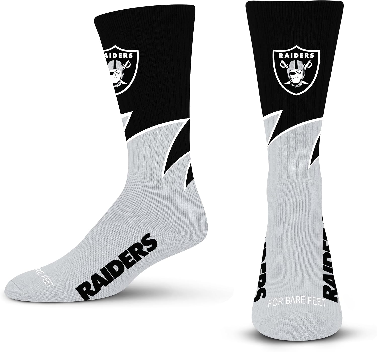 Thumbnail 2 de For Bare Feet NFL Unisex Black Wave Crew Socks (Buffalo Bills), Large