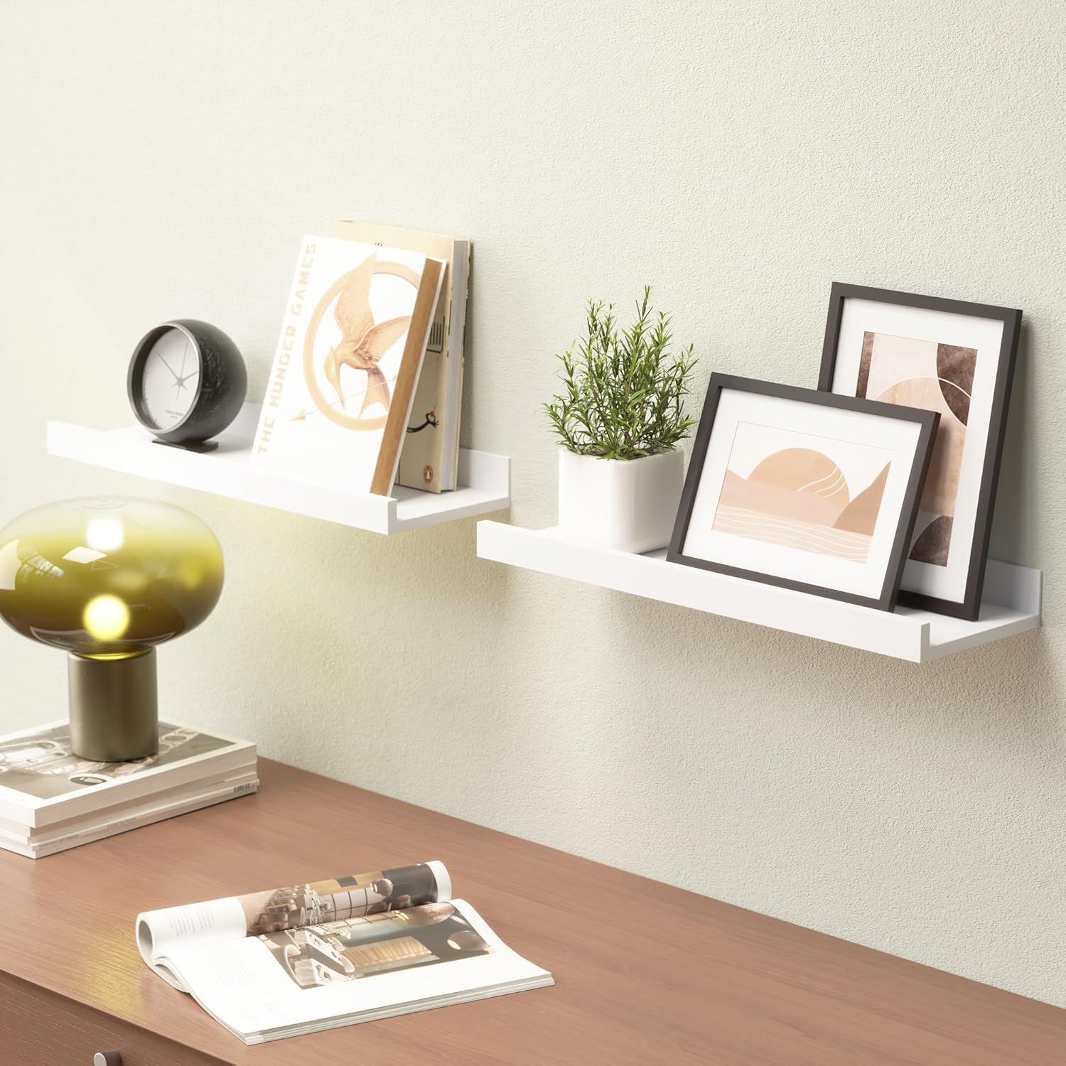 Thumbnail 1 de Boswillon Floating Shelves Set of 2 — White 🪵