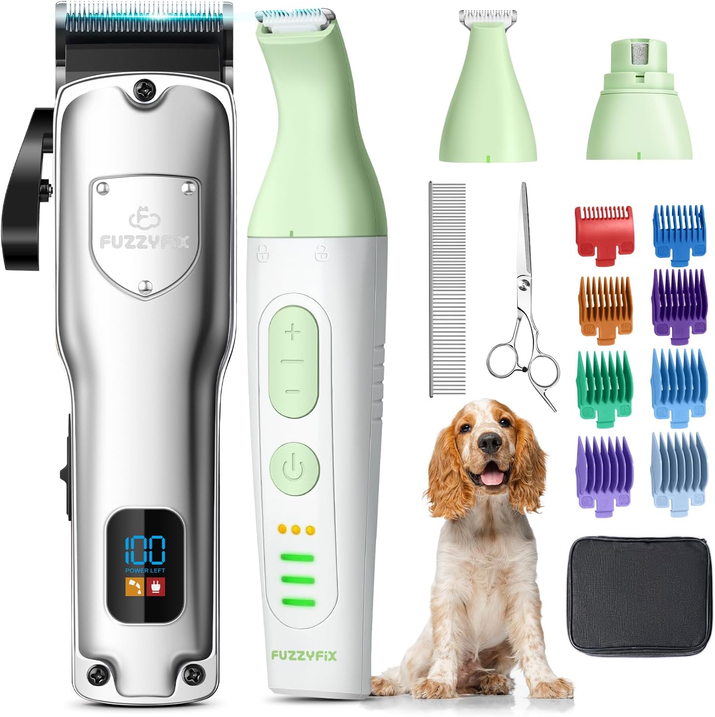 Detalle de FuzzyFix 4-in-1 Hundeschermaschine-Set – leise, kabellos, vielseitig