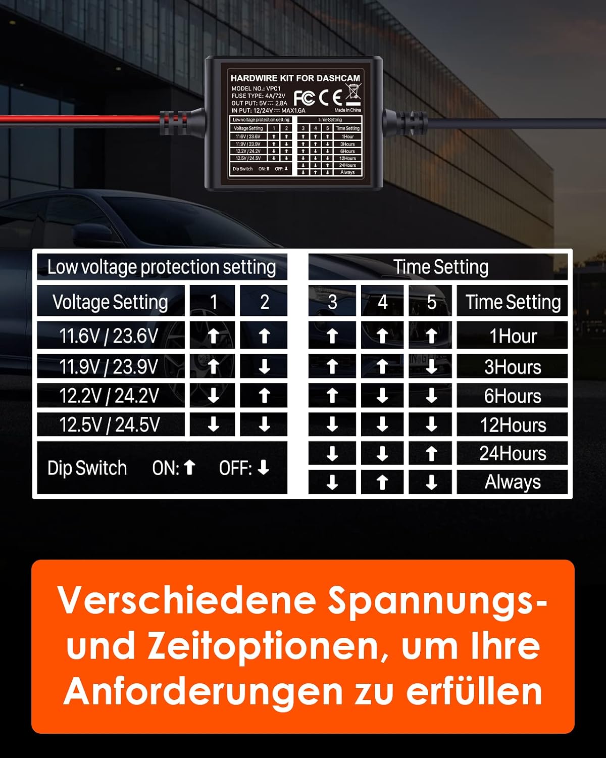 Detalle 2 de VANTRUE 5 Stufen 11,5 Ft USB-C Hardwire-Kit