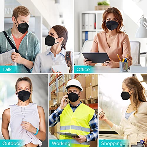 Thumbnail 6 de Nufasion 20pcs FFP2 Black Face Masks | CE Certified EN149 FFP2 NR, 5-Layer Filtration