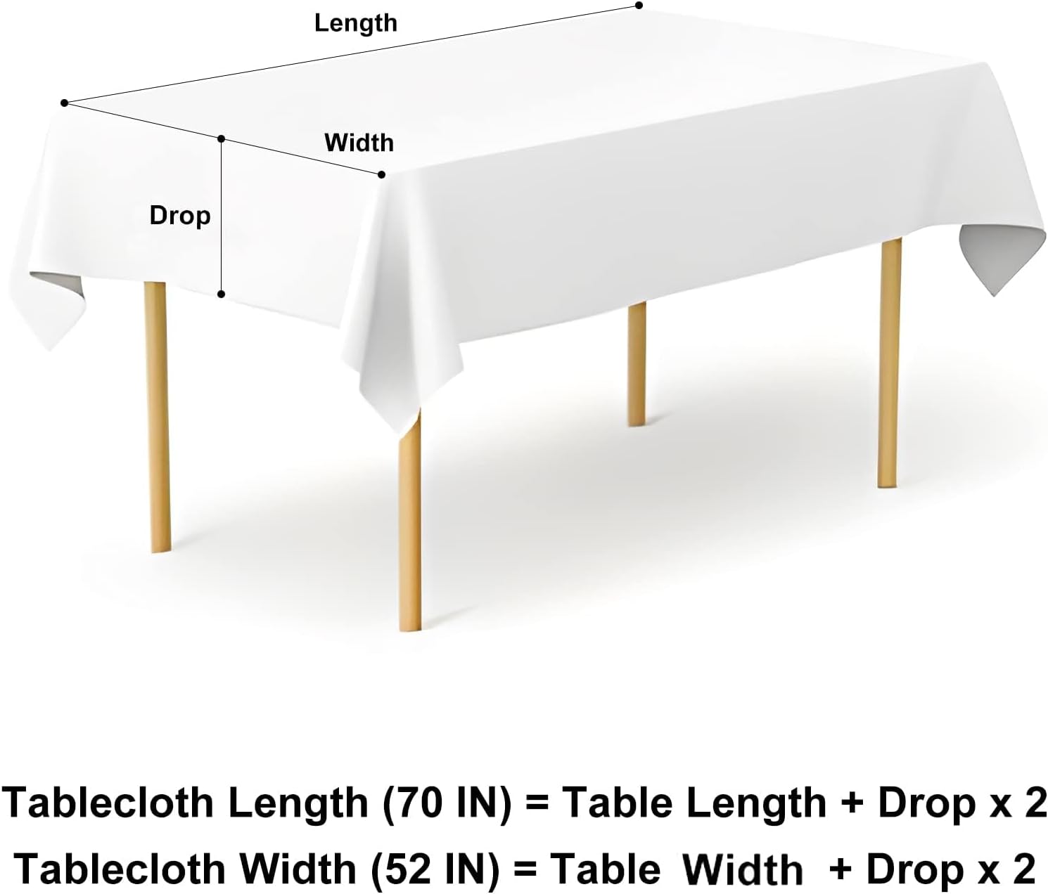 Thumbnail 6 de misaya Rectangle Waterproof Vinyl Table Cloth with Flannel Backing, 52" x 70