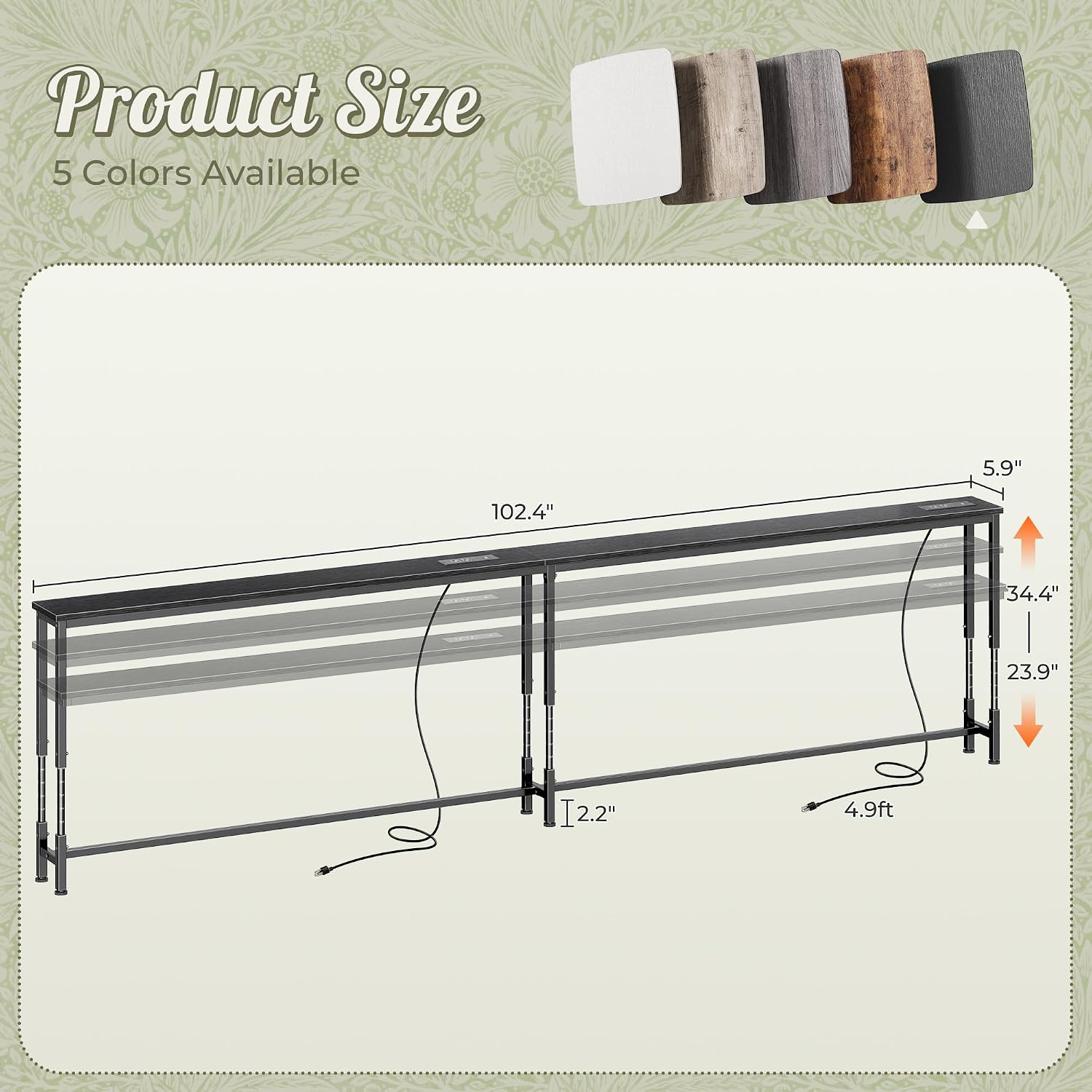 Detalle de Huuger Sofa Table, 102.4-Inch