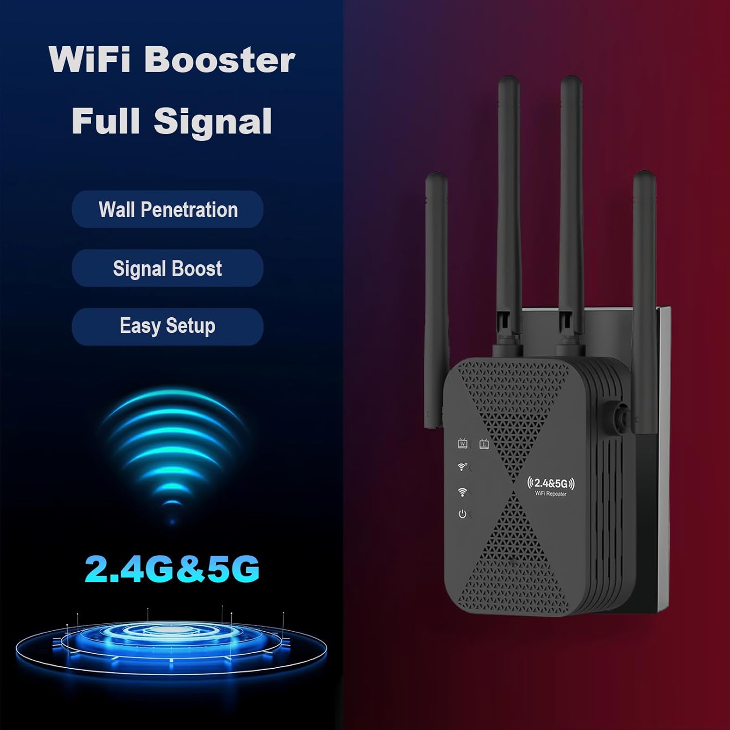 Thumbnail 2 de COOYA Dual Band WiFi Extender (5GHz/2.4GHz) with Ethernet Port — 12880 Sq.ft Coverage