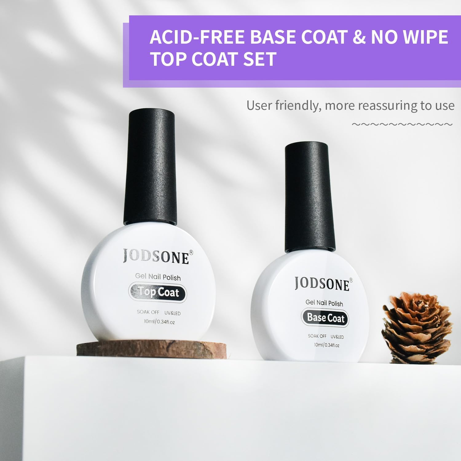 Thumbnail 6 de JODSONE Set da 2 flaconi da 10 ml di gel per unghie: base, top e finish luminoso per casa e salone