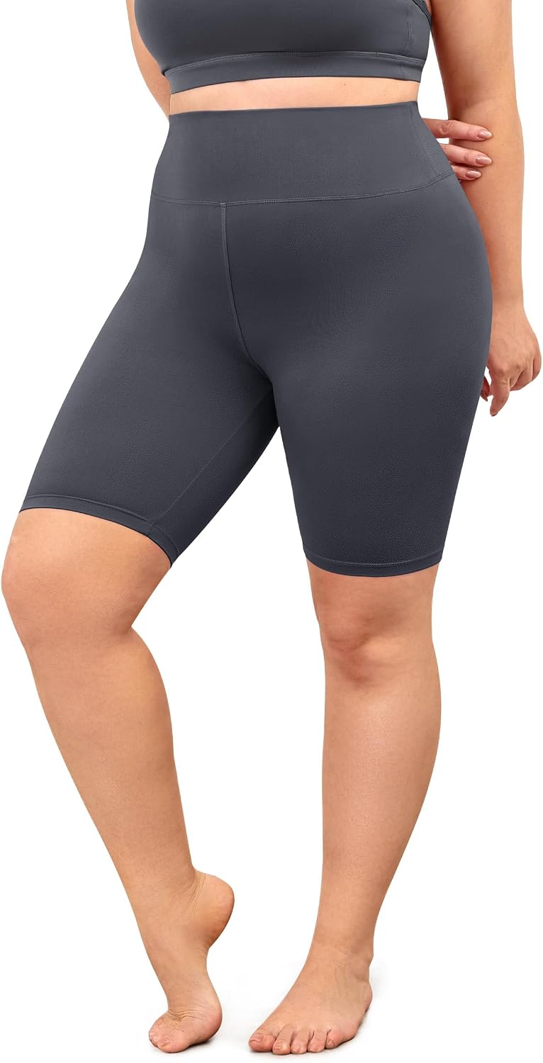 Detalle de VALANDY Creamlush Cycling Shorts for Women – 8" High Waisted, Butter-soft Athletic Shorts