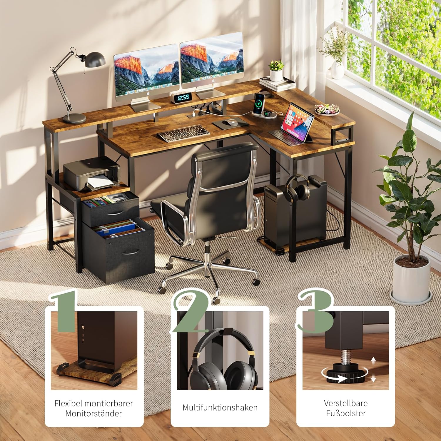 Thumbnail 3 de YOUDENOVA Scrivania angolare 168x100 cm 🖥️