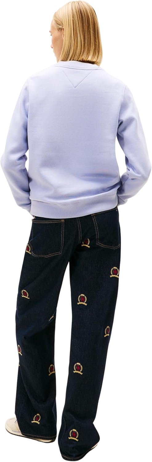 Detalle de Tommy Jeans Donna Pullover con Collo Rotondo – comfy e stile senza sforzo