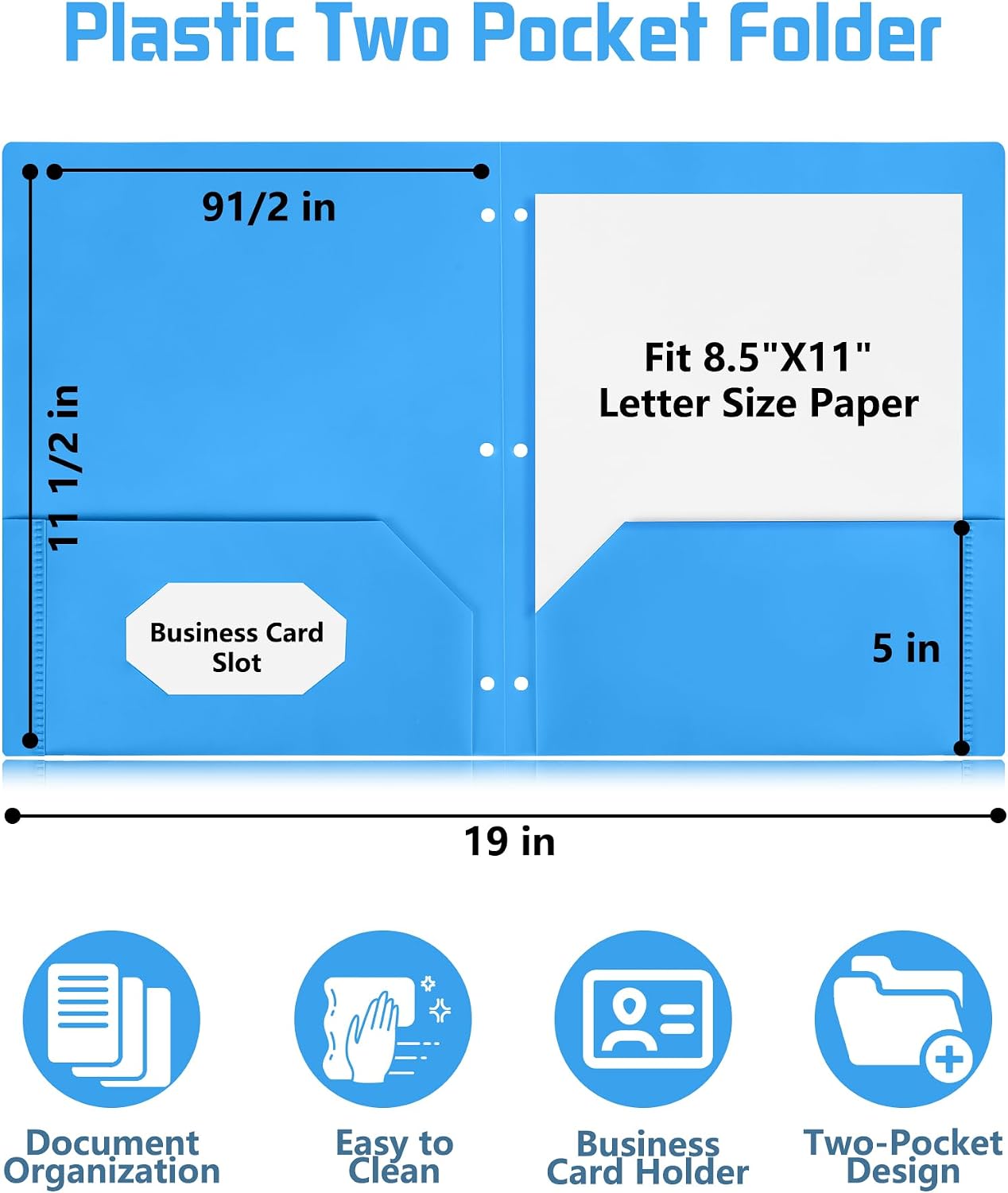 Detalle de Cesil Plastic Pocket Folders, Letter Size
