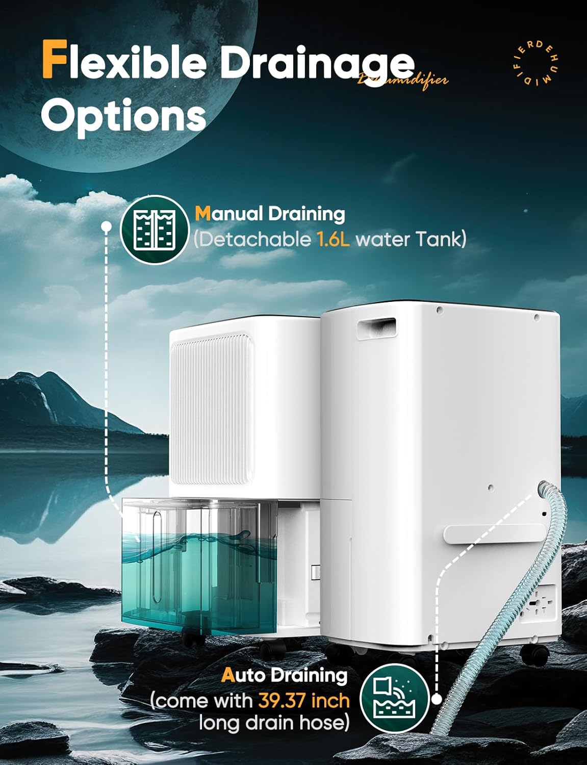 Detalle 2 de Dehumidifier for Home Damp with Humidity Display