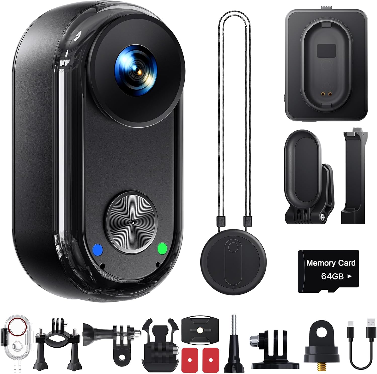 Detalle de 4K-Bodycam Vlogging-Kamera mit 64 GB