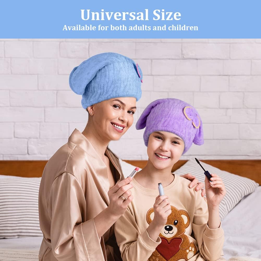 Detalle 1 de ACWOO hårturban i mikrofiber, 3-pack med knapp och snabbtorkande material