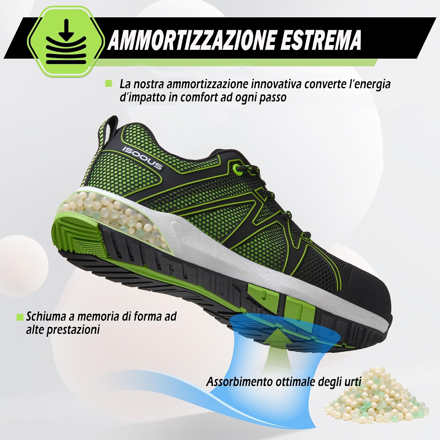 Detalle 2 de Scarpe Antinfortunistiche da Uomo/Donna S3 ESD SRC FO Impermeabili - Leggere e Sicure