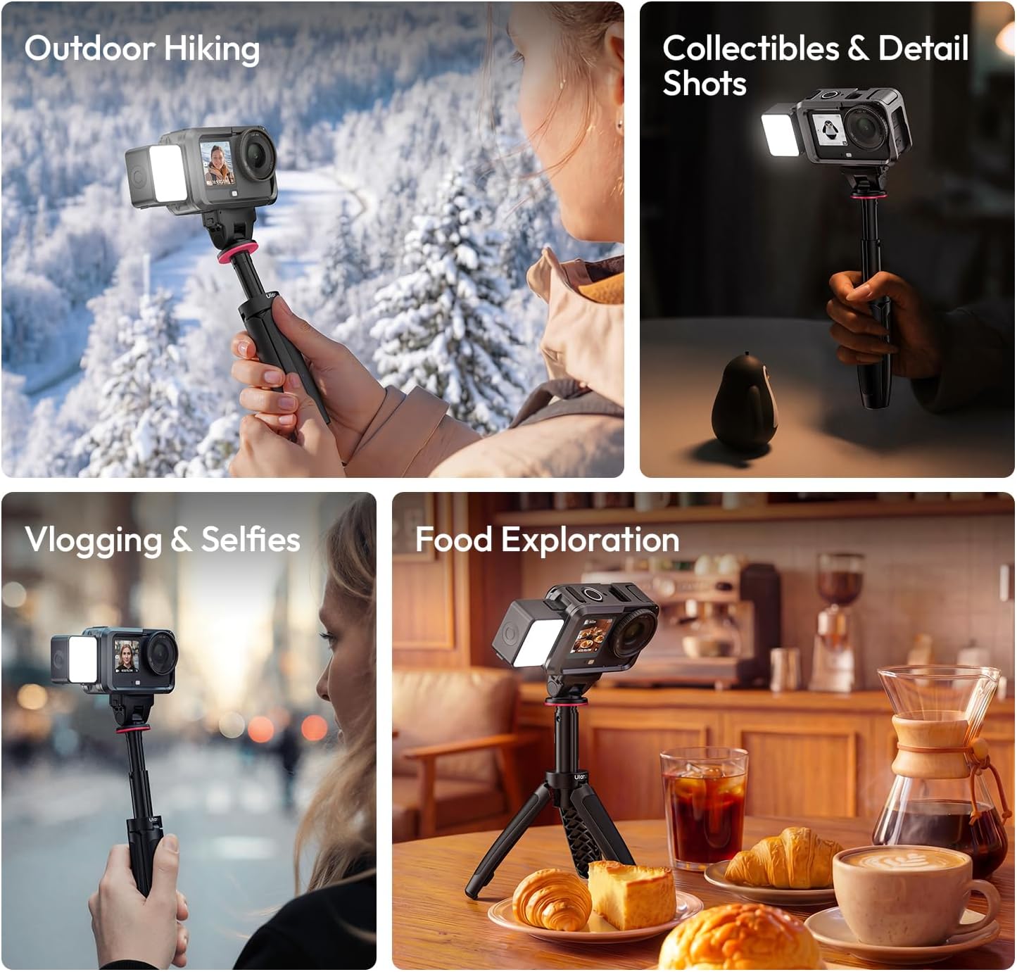 Detalle 2 de ULANZI LM24 Mini Video-Licht für DJI Osmo Action 6 / Osmo Nano – magnetische LED-Leuchte mit IPX5