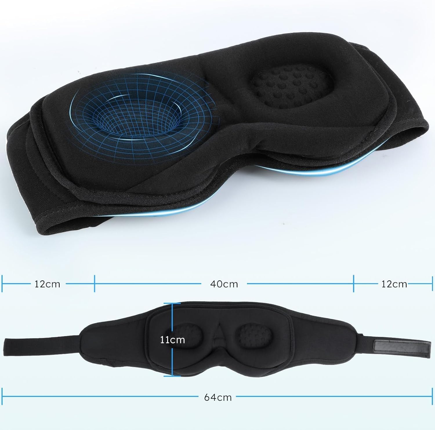 Thumbnail 6 de Love Eye Sleep Mask & Bluetooth Headphones Eye Mask (Bamboo Black)