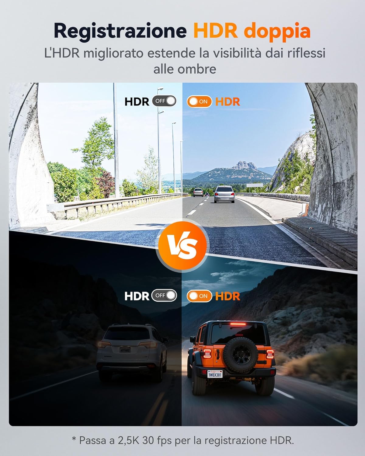 Thumbnail 6 de WOLFBOX X3 dashcam 2,5K 60 FPS anteriore/posteriore