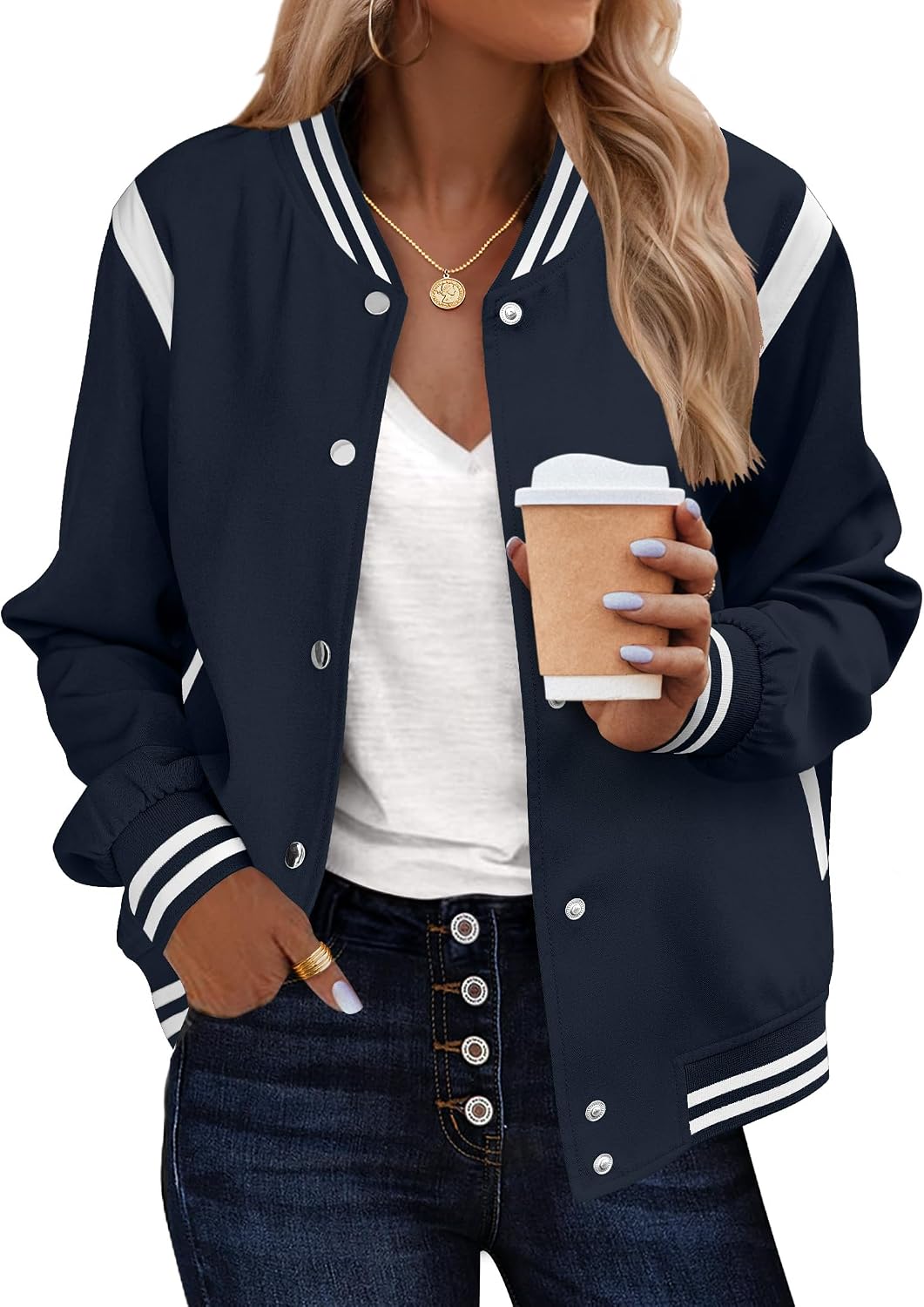 Detalle de Zeagoo Bomber Jacket Women Lightweight 2026