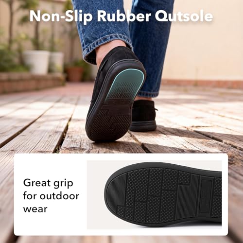 Thumbnail 6 de VeraCosy Men's Suede Moccasin Slippers with Memory Foam, Black (UK 12)