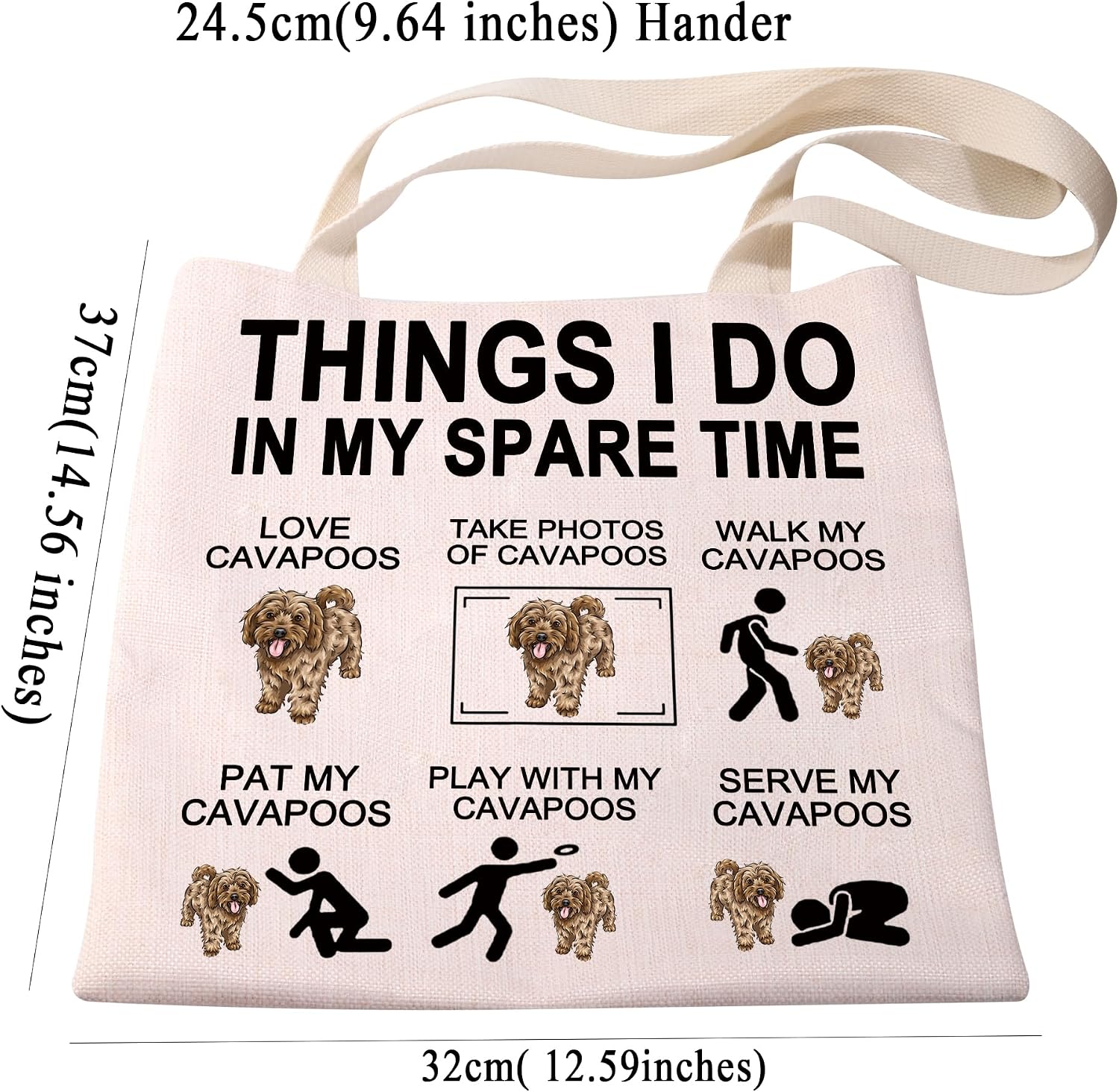 Detalle de PXTIDY Cavapoo Dog Tote Bag – Practical Gift for Cavapoo Lovers