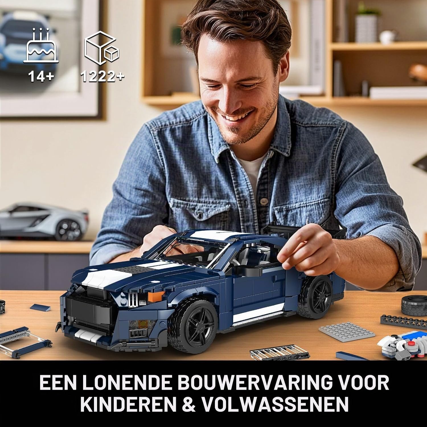 Thumbnail 6 de Mould King 10208 Technik WX10208-ZJXLYF Muscle Car-bouwset, 1.556 delen