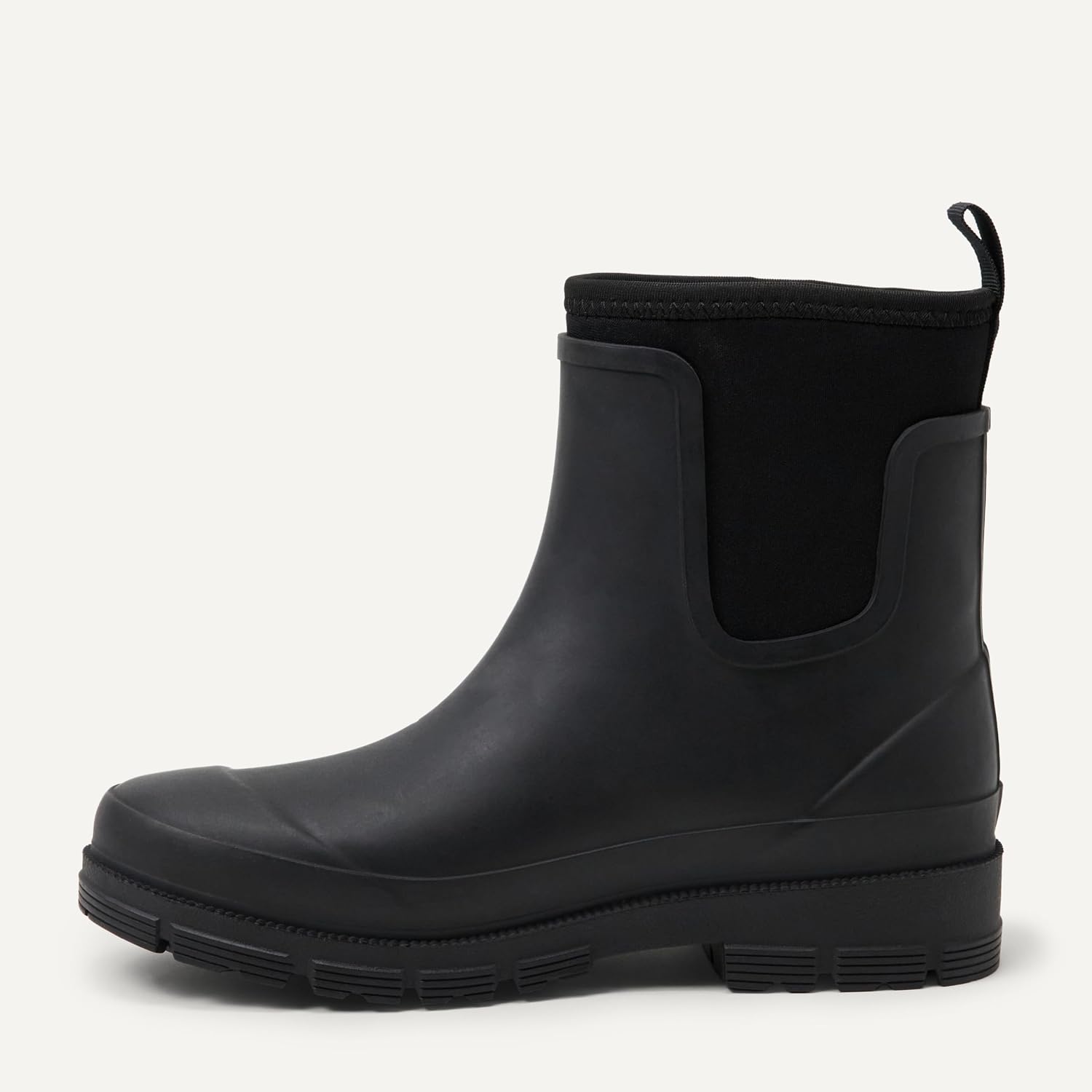 Detalle de Amazon Essentials Damen Wasserdichte Chelsea-Stiefelette – Regenstiefel mit elastischen Einsätzen