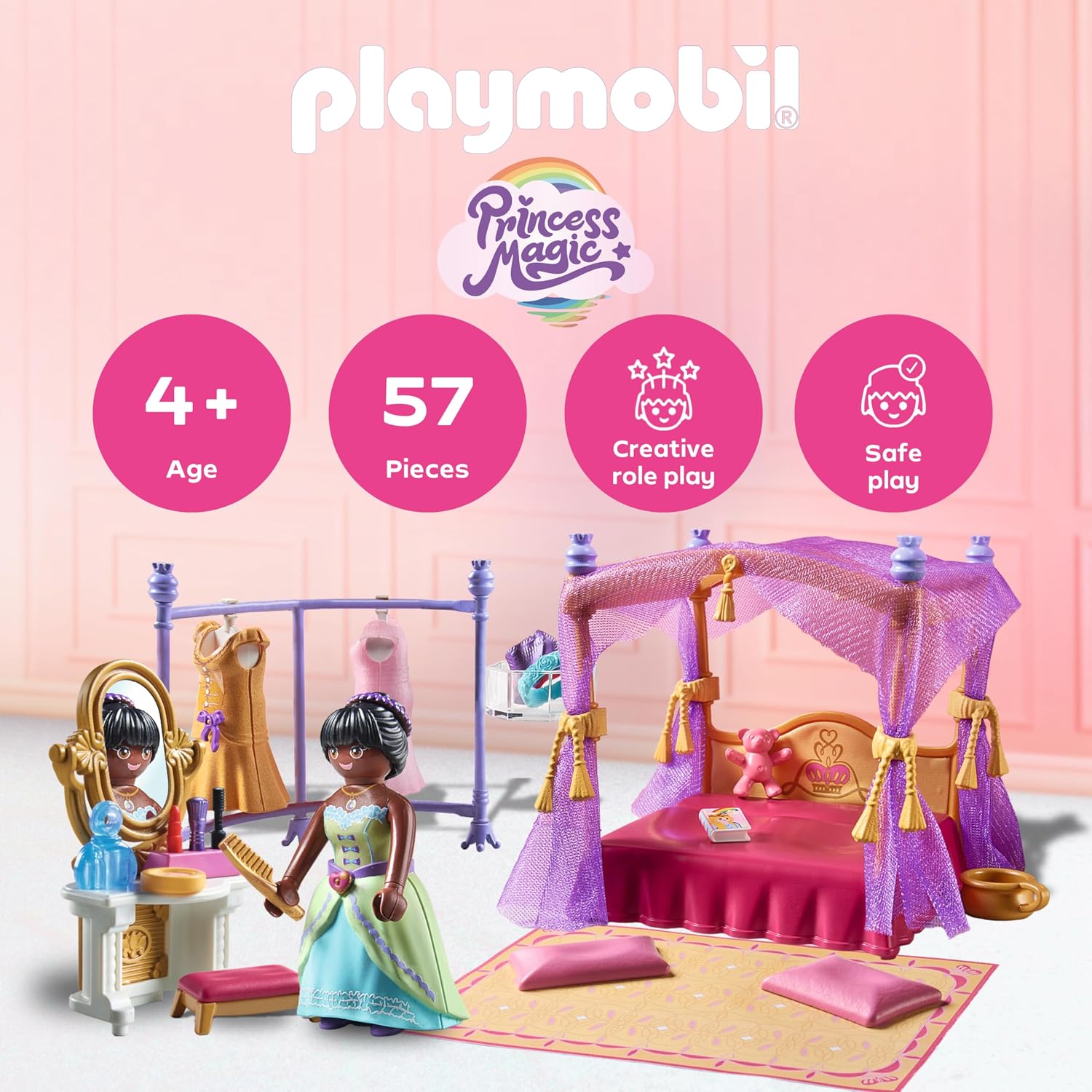 Thumbnail 1 de PLAYMOBIL Princess Magic: Camera da Letto della Principessa con Spogliatoio (Set 71847)