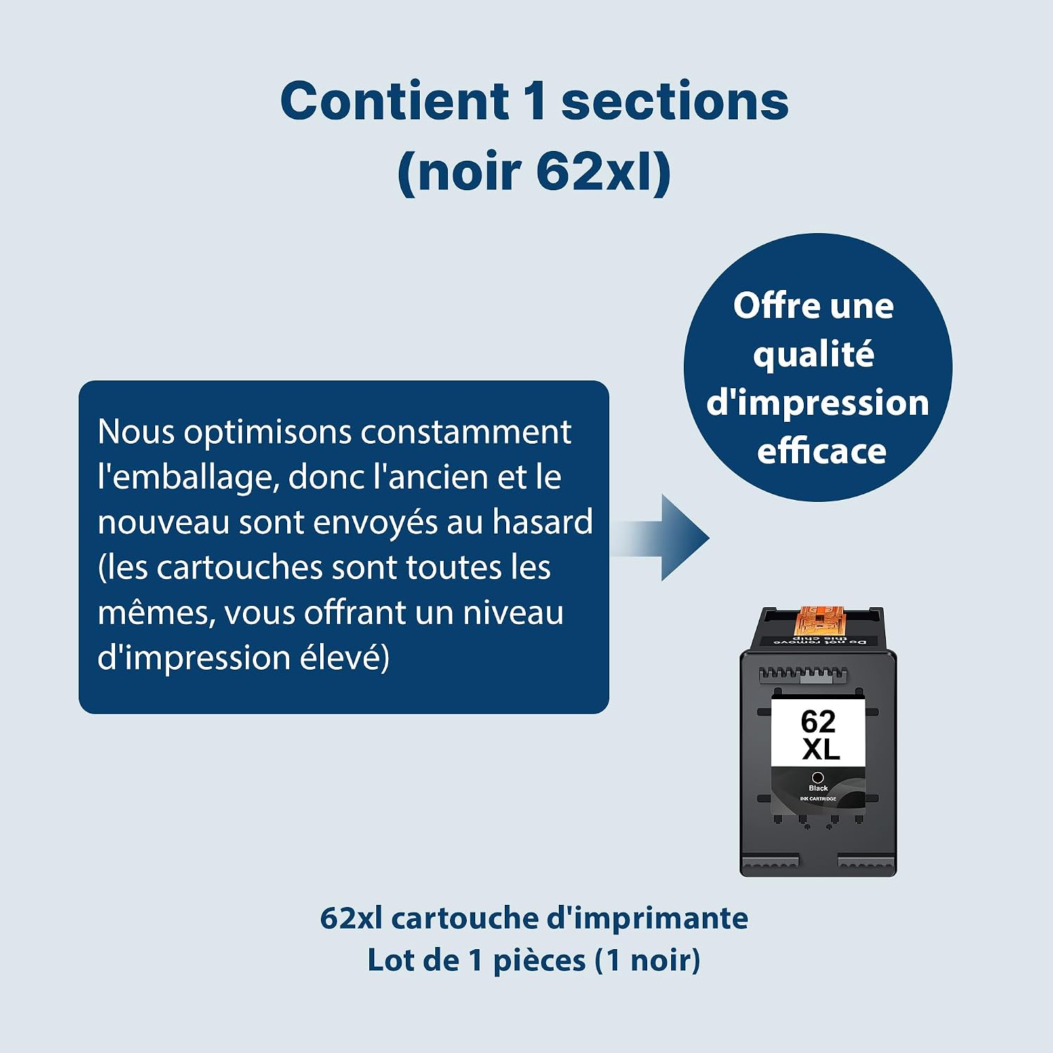 Thumbnail 6 de Cartouche Washope 62 XL Noir (62XL) compatible HP 62 Noir pour OfficeJet/Envy 1 noir