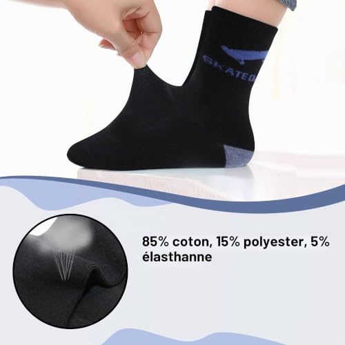 Detalle de Uizuooy Chaussettes Enfants – Chaussettes de sport coton unisexe, pack 12 paires (réf. 2873-35_38)