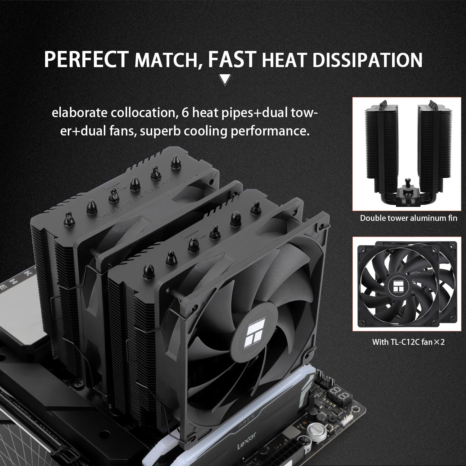 Detalle de Thermalright Peerless Assassin 120 SE Black CPU Cooler