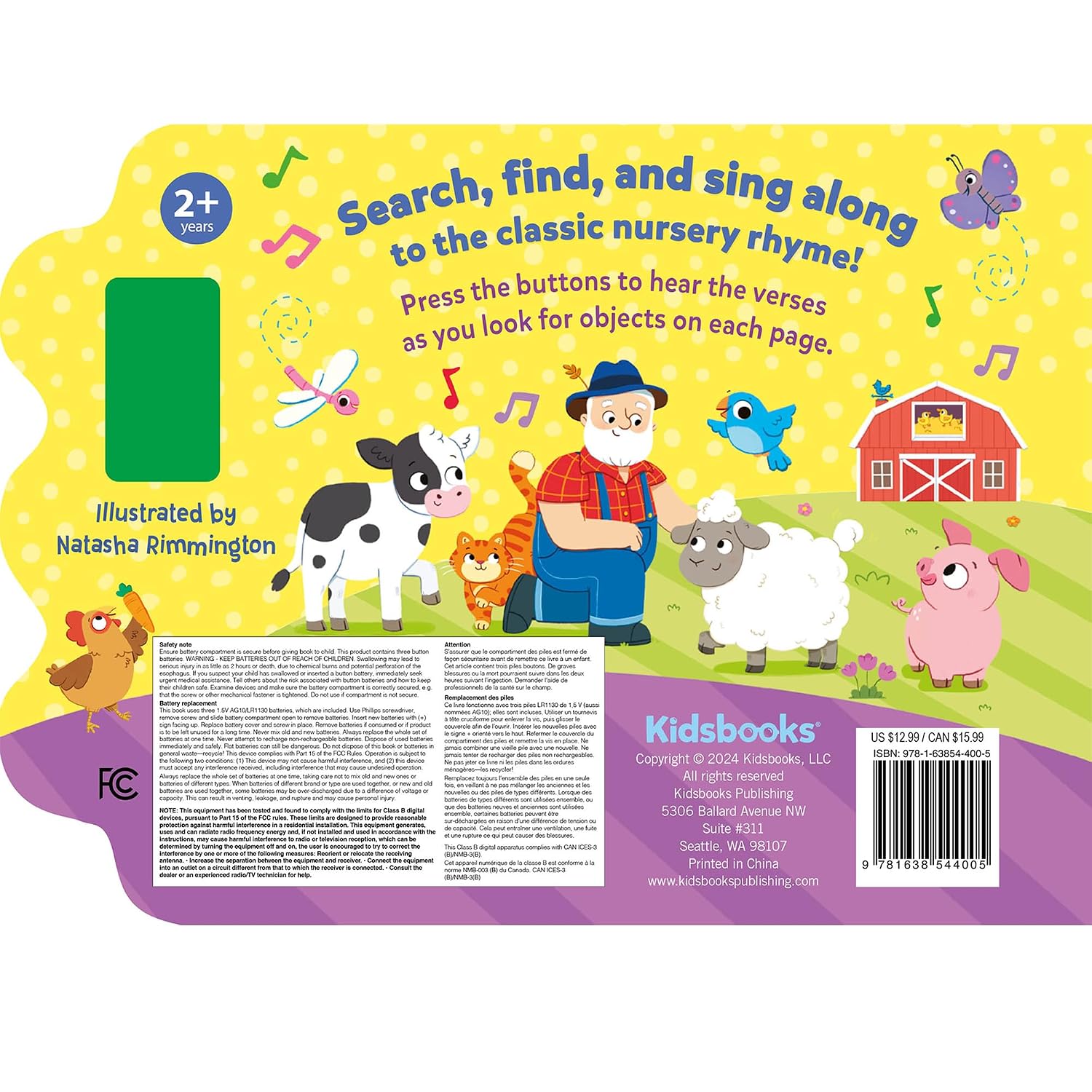 Detalle 2 de Kidsbooks Publishing Search & Find: Old MacDonald 6-Button Sound Book