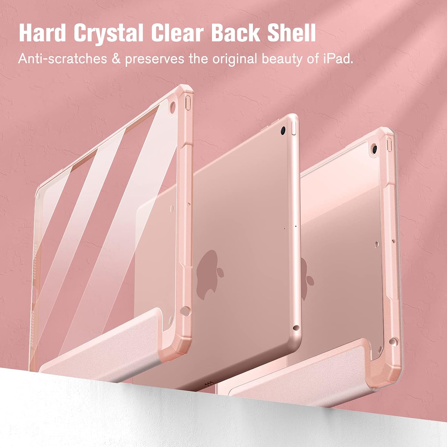 Detalle 2 de Fintie Hybrid Hülle für 10,2 Zoll iPad (9./8./7. Gen) mit Stifthalter – stoßfester Schutz in Roségold