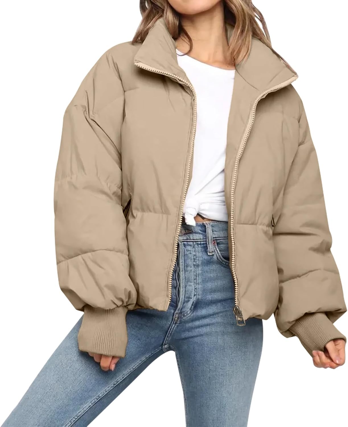 Thumbnail 6 de Cropped Women's Winter Puffer Jacket — Quilted Outerwear