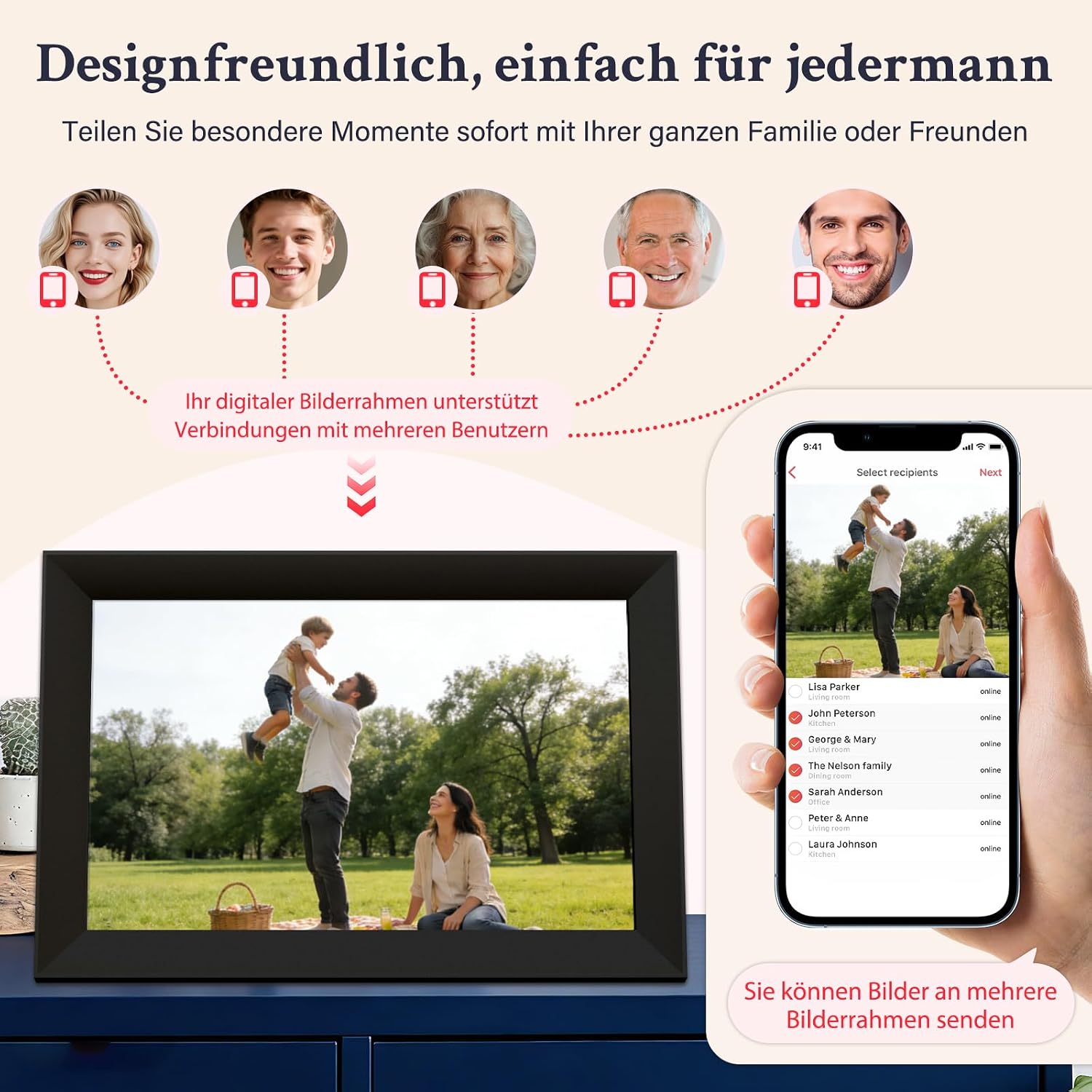 Thumbnail 6 de Frameo Digitaler Bilderrahmen WLAN 10,1 Zoll (1280×800, IPS Touch) mit 32 GB