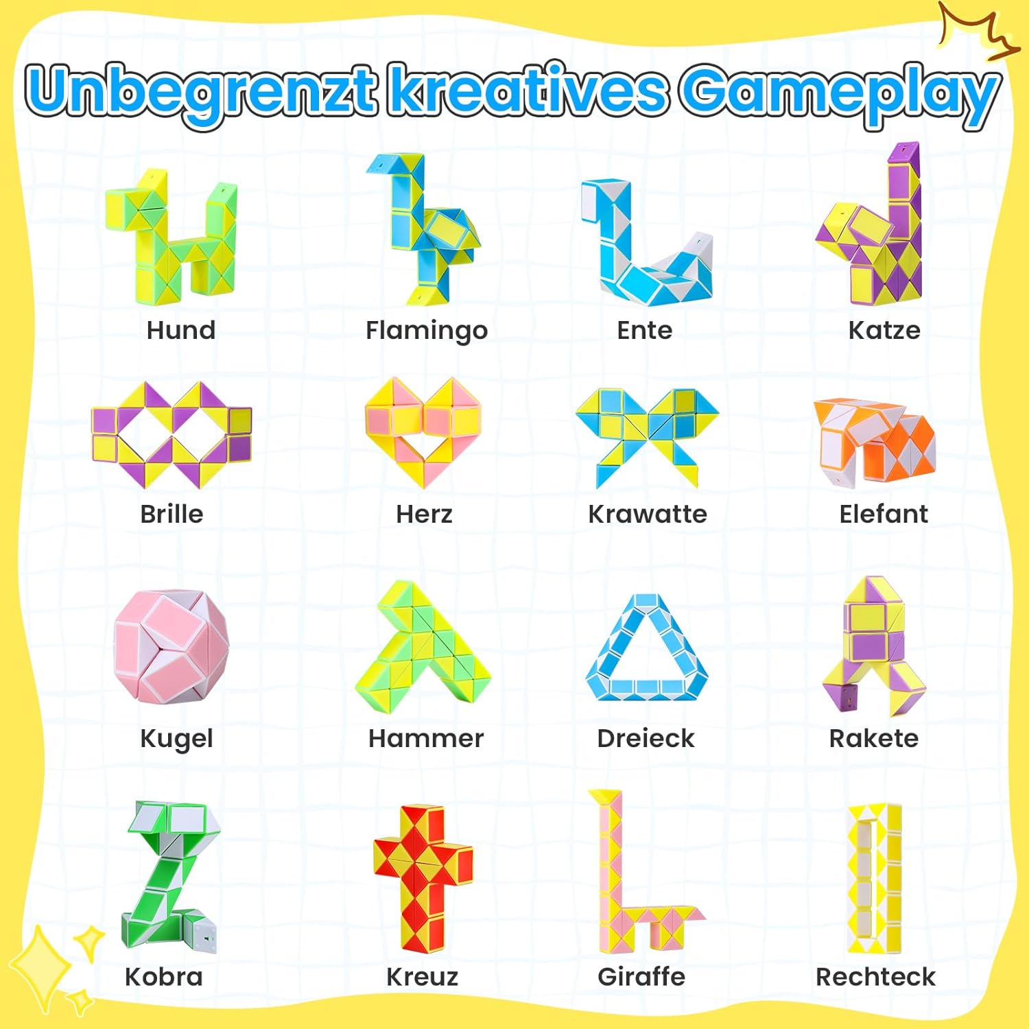 Thumbnail 3 de ECHOCUBE Magischer Schlangenwürfel (10er Pack) – Dreh-Puzzle für Kinder ab 3 Jahren