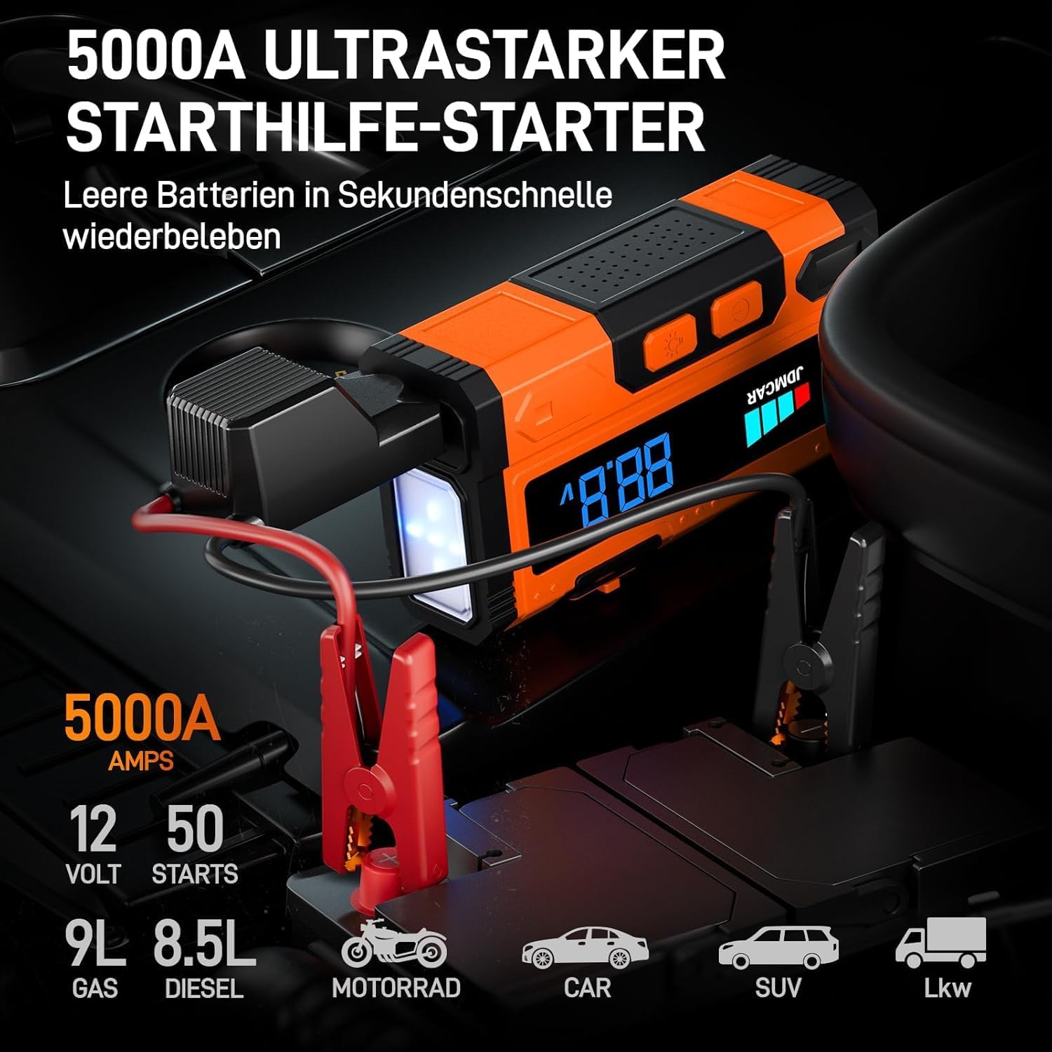 Detalle 2 de JDMCAR Starthilfe Powerbank 6000A für Pkw