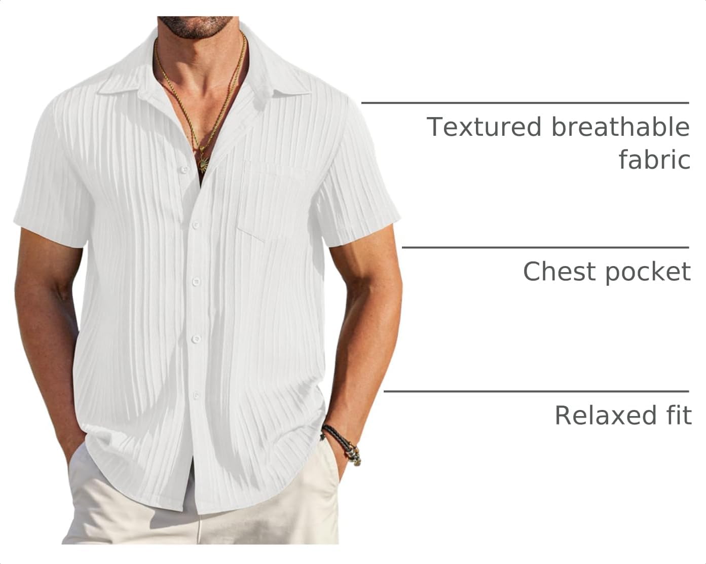 Detalle 2 de COOFANDY Men's Casual Button Down Shirt 2026