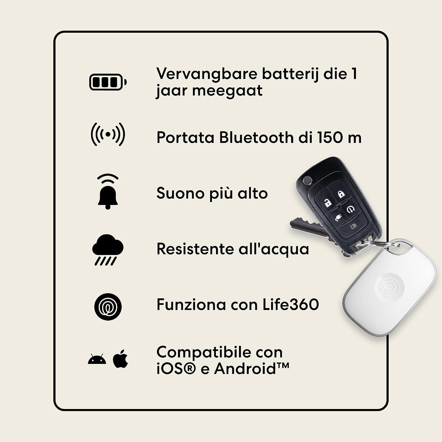 Thumbnail 6 de Life360 Tile Pro - Localizzatore Bluetooth per chiavi, borse e oggetti, 1 pezzo bianco