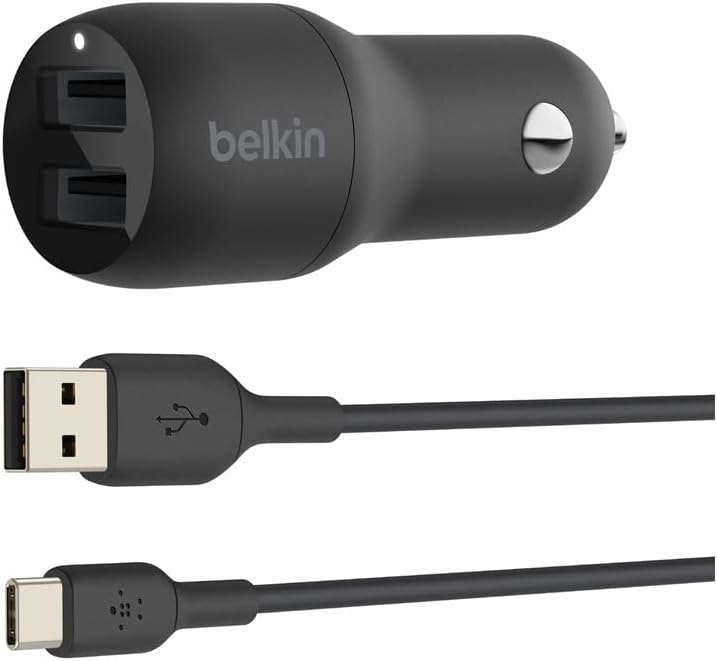 Detalle de Belkin Chargeur de voiture USB-A vers USB-C – 24 W avec câble USB-C de 1 m