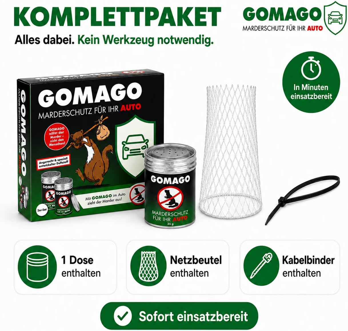Thumbnail 5 de GOMAGO Marderschutz 2er Set 2 x 35g đ