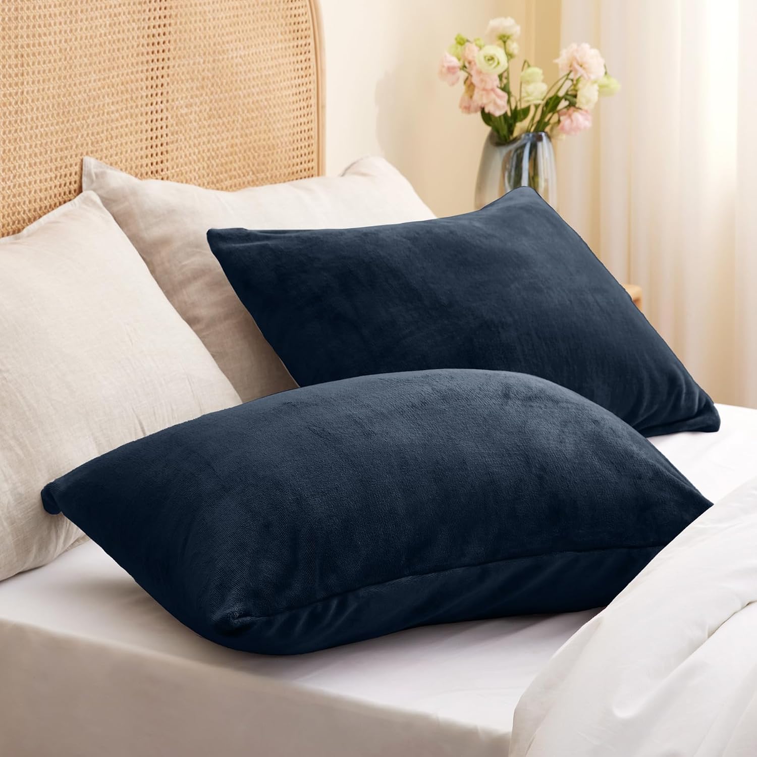 Thumbnail 1 de BEDELITE Flannel Pillow Cases 20x30 Navy