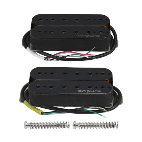 Detalle de OriPure Pastillas Alnico 5 Humbucker para guitarra eléctrica (neck 7,9–8k y bridge 8,8k) – negro