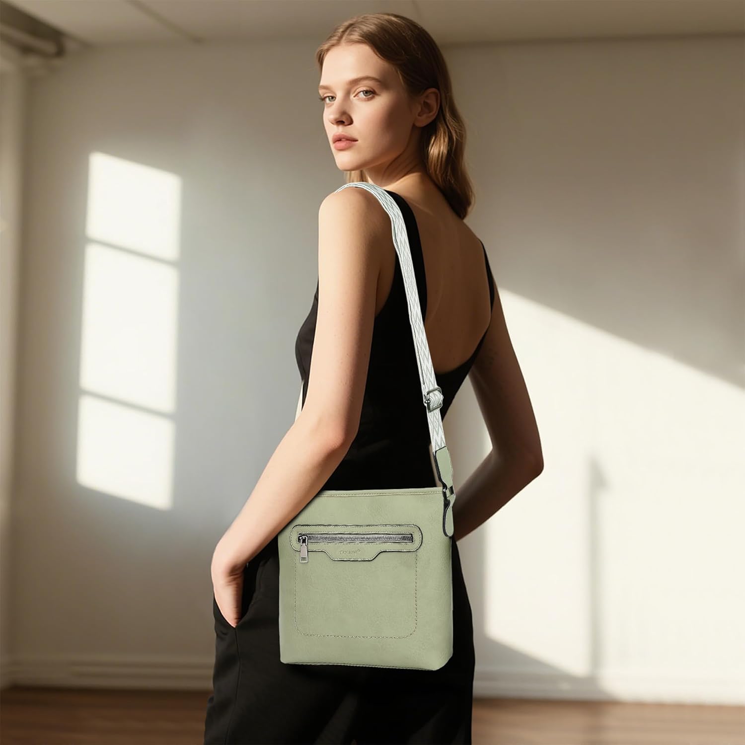 Thumbnail 1 de TANTOMI Umhängetasche Damen – leichte Schultertasche mit verstellbarem Riemen und mehreren Fächern